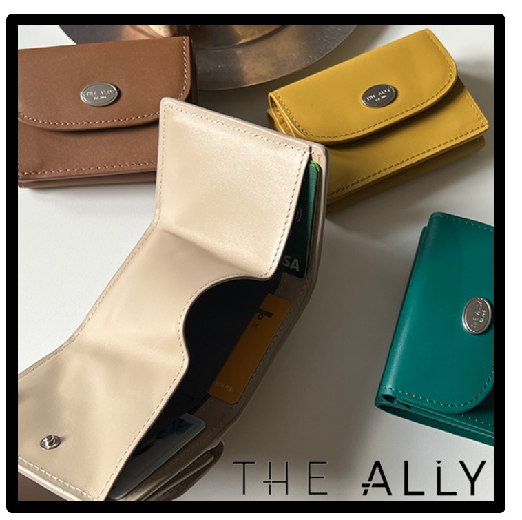 ★関税込★THE ALLY★SALLY MINI WALLET 牛革 二つ折り財布