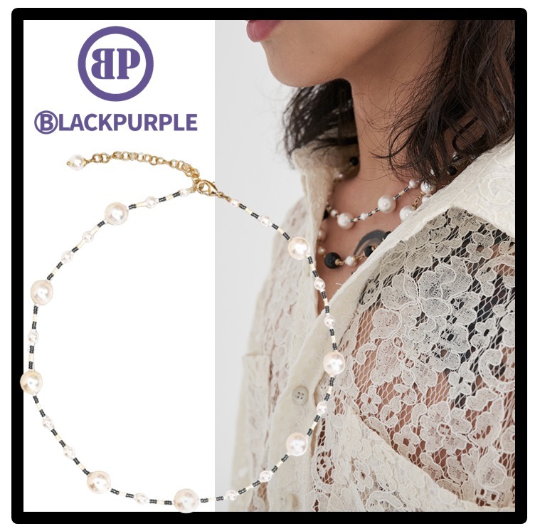 ◇BLACKPURPLE◇ Rebold Pearl Pearl Necklace BLACKPURPLE (ブラックパープル) - REBOLD PEARL NECKLACE – einz.jp