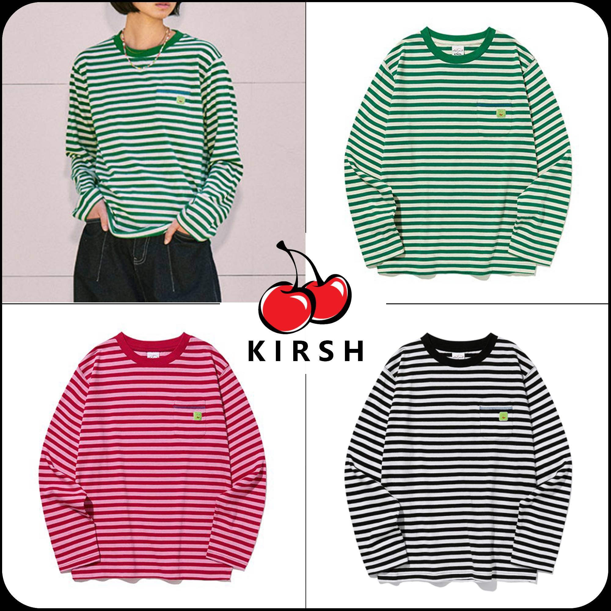 [ KIRSH ]★KIRSH X MISAKI KAWAI ARTWORK STRIPE T-SHIRT