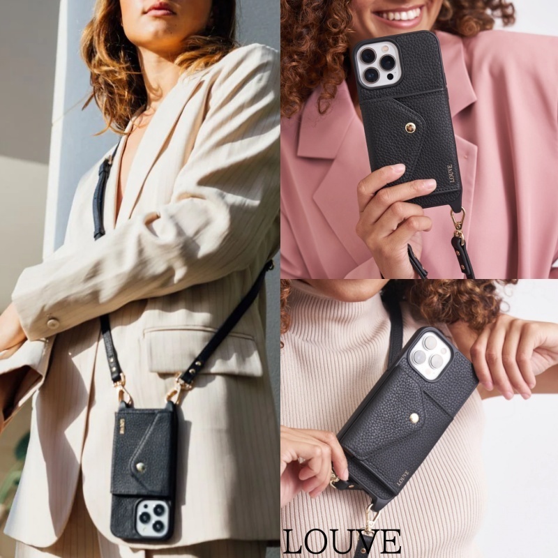 iPhone用/LOUVE Zoeポケット＆ロングストラップ付レザー製ケース