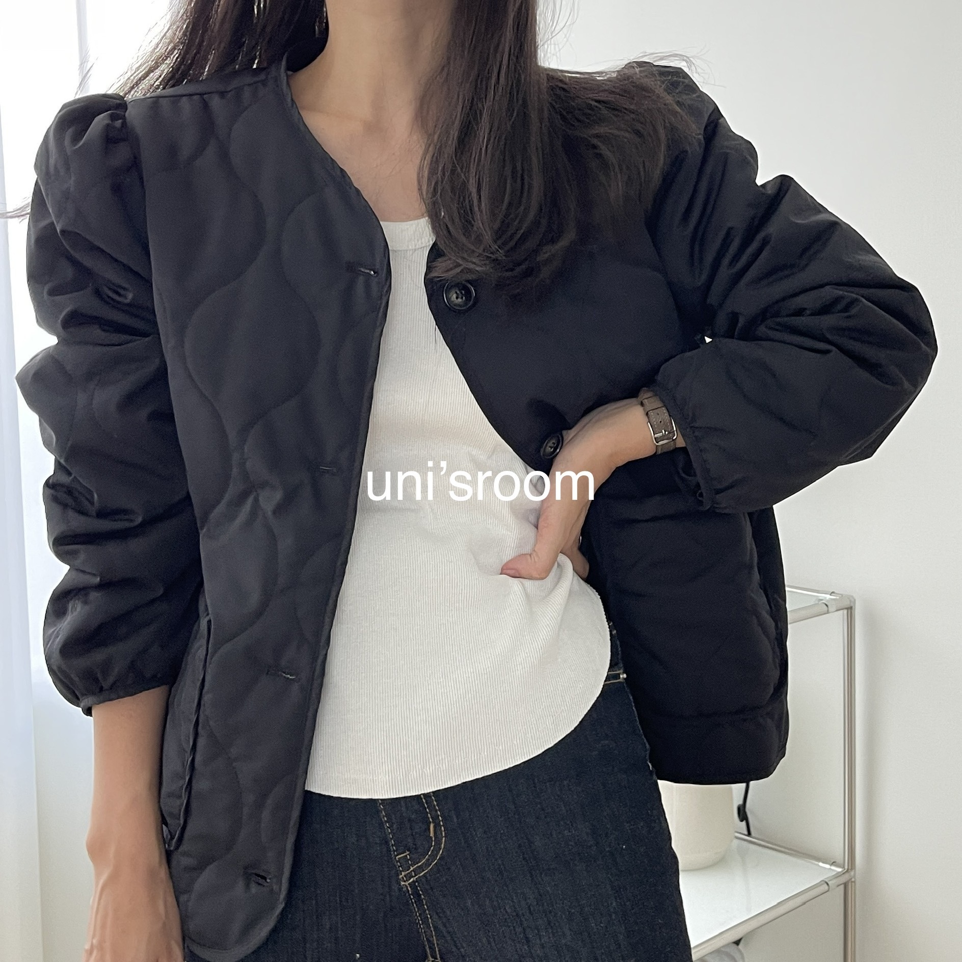 uni's room■ラブリーパフライトダウンジャケット OT-AW24-14BK