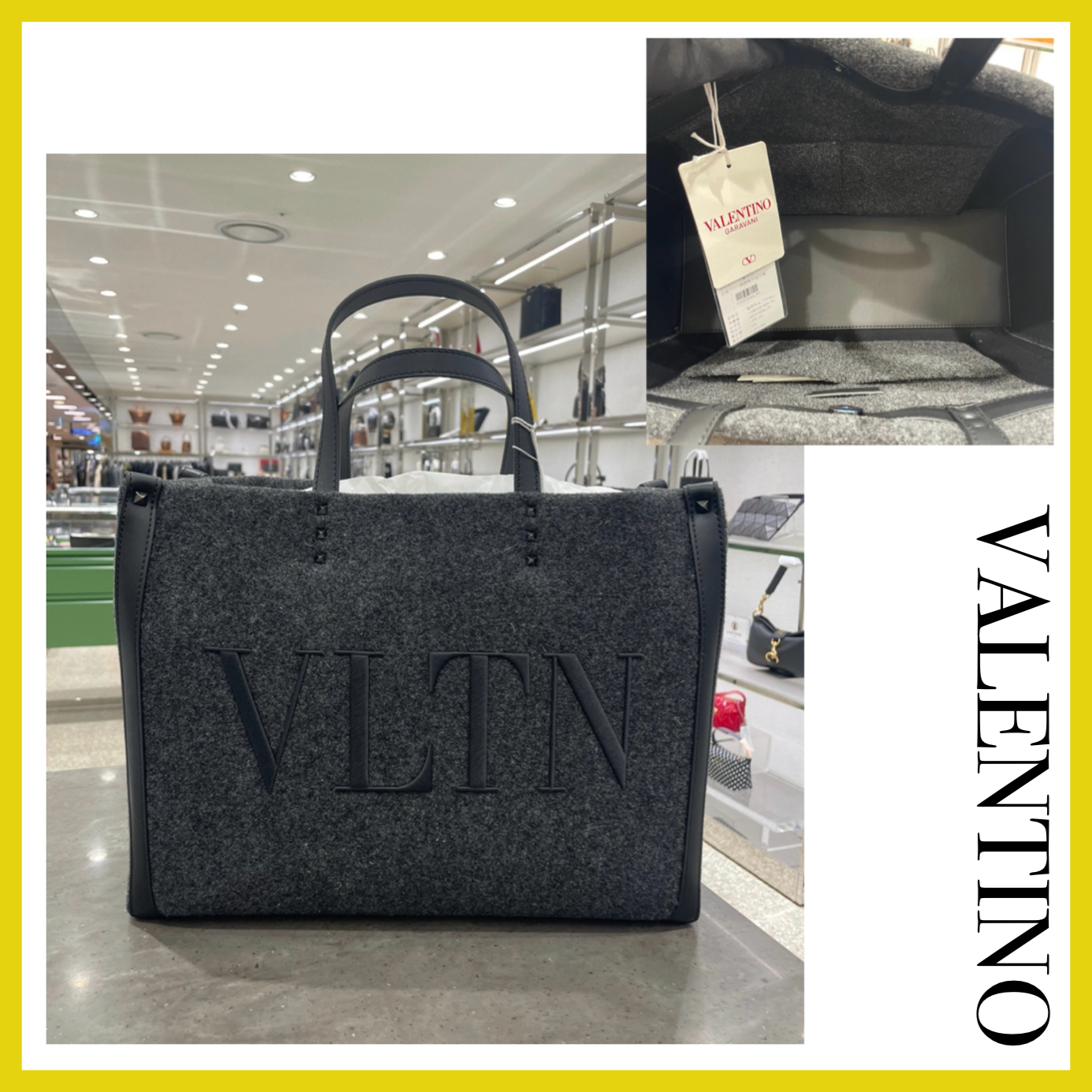 【関税込み】 ☆VALENTINO☆ VLTNロゴ フェルト トートバッグ
