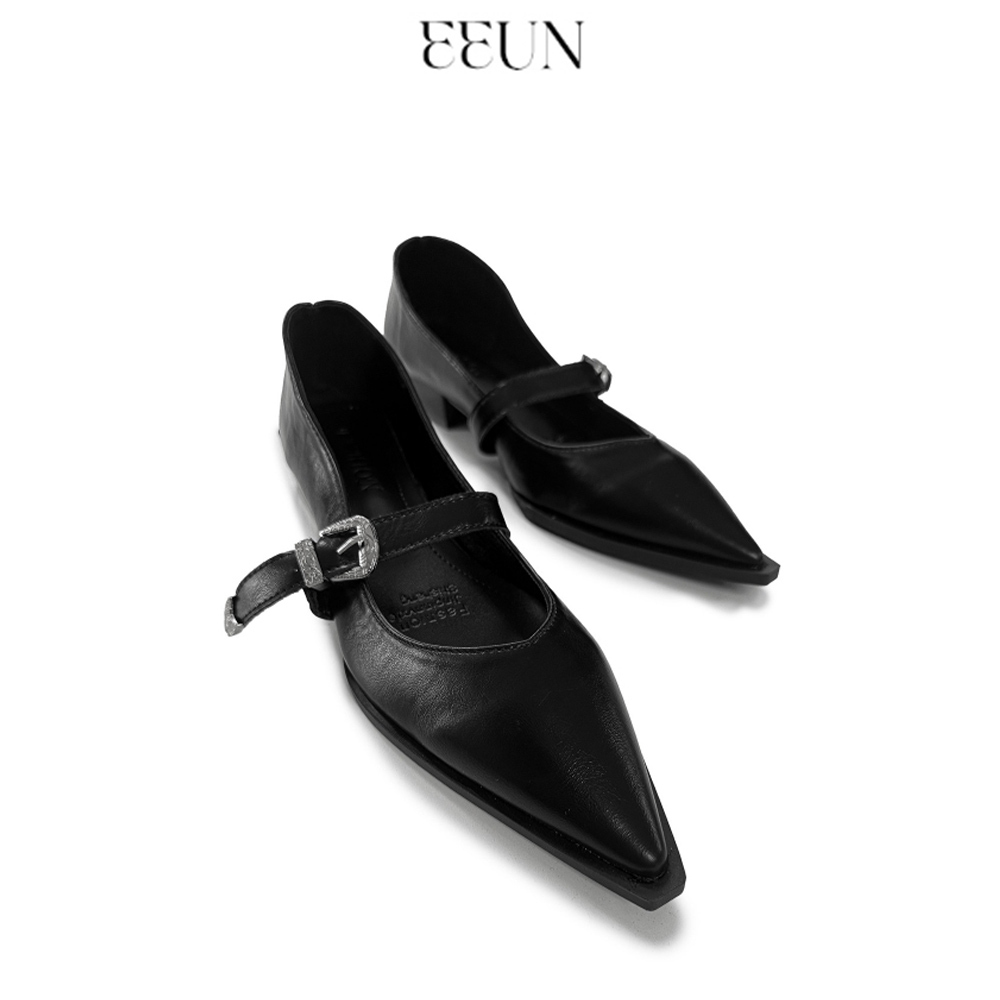 【EEUN】Western buckle flat loafers