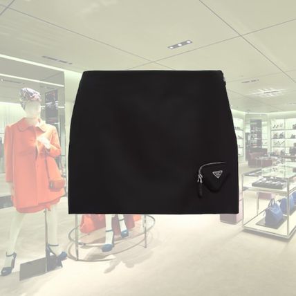 PRADA Mini Short Plain Logo Mini Skirts