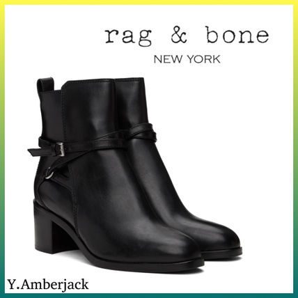 rag & bone Ankle & Booties Plain Toe Rubber Sole Casual Style Plain Leather