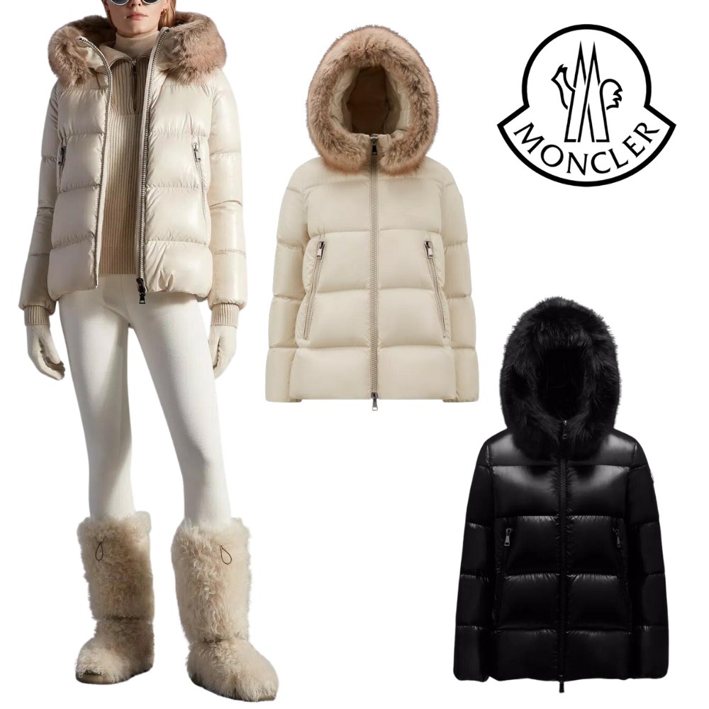 【MONCLER】ショートダウンジャケット ファー付 フード 全２色