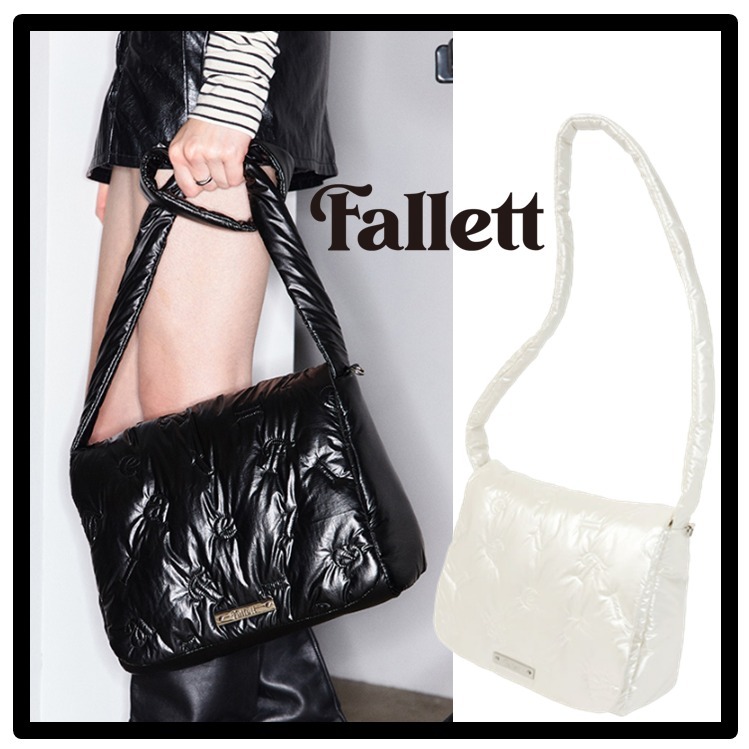 ★関税込★FALLETT★LETTERING QUILTING FLAP CROSS BAG★