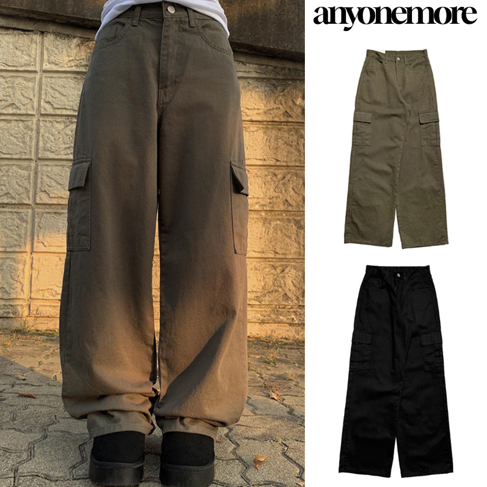 【Anyone more】Kuwa Cargo Wide Cotton Pants
