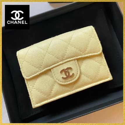 イエロー（黄色）系 オーストラリア CHANEL(シャネル) 折りたたみ財布