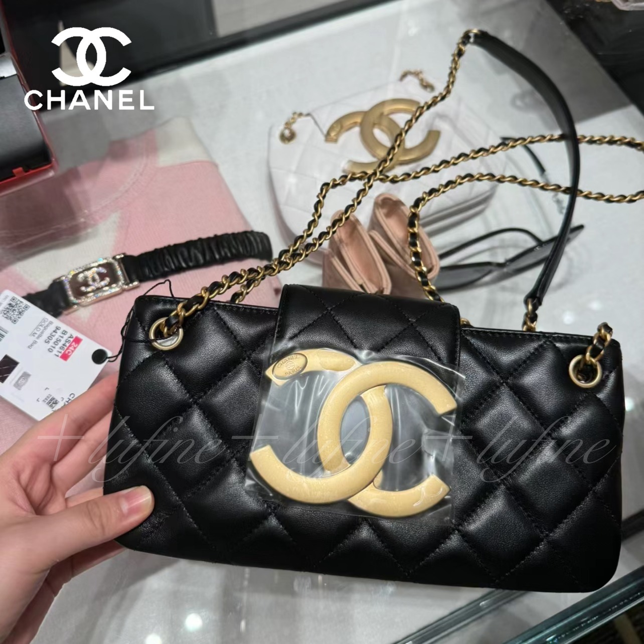 【存在感抜群の大きめロゴが可愛い♪】CHANEL バケット バッグ