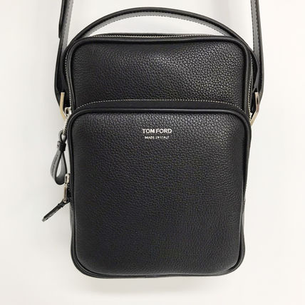 TOM FORD Messenger & Shoulder Bags Unisex Street Style Plain Leather Logo