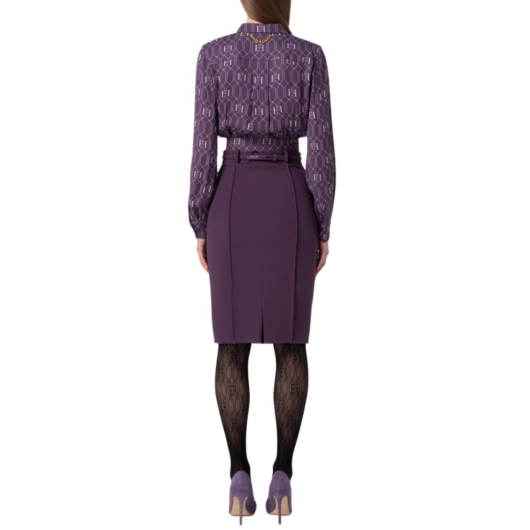 【完売必至♡】ELISABETTAFRANCHI バックル ミディスカート 完売必至♡】ELISABETTAFRANCHI バックル ミディスカート