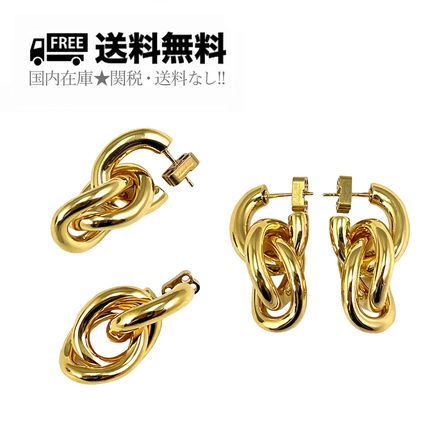 BALENCIAGA Earrings Street Style Party Style Silver Brass Elegant Style Earrings