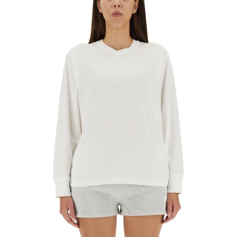 Tシャツ・カットソー T by Alexander Wang EMBOSSED LOGO T-SHIRT (4CC3221356_100)