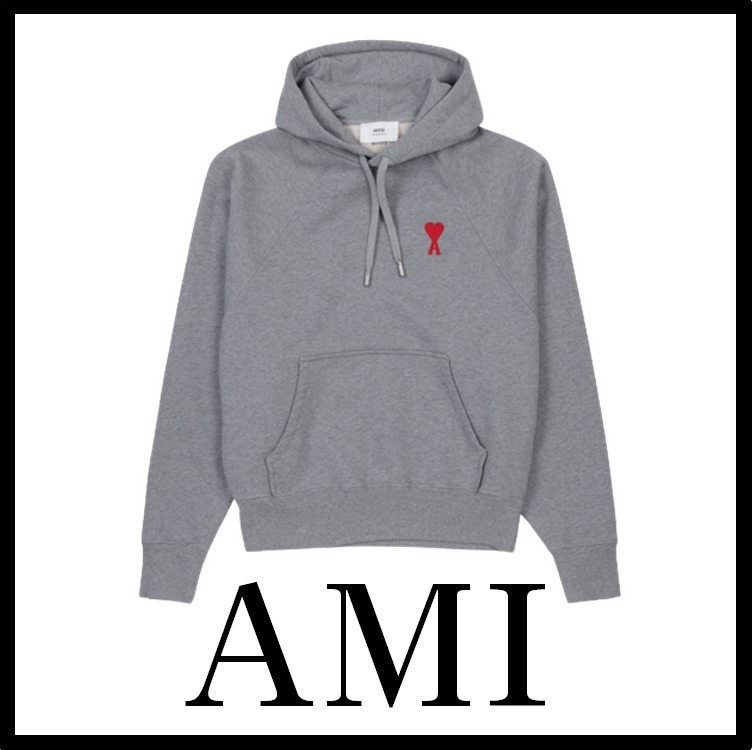 ★関税込★AMI★AMI SMALL HEART LOGO HOODIE★GRAY