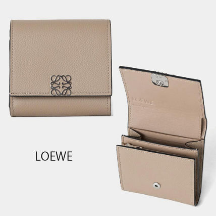 LOEWE Folding Wallets Calfskin Plain Folding Wallet Small Wallet Logo