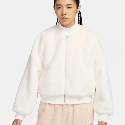《☆超人気☆》NIKE☆NSW Reversible Fur Bomber Jacket☆White