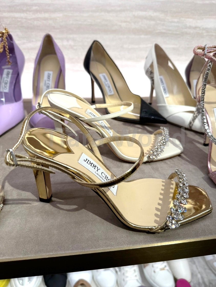 豪華クリスタル★Jimmy Choo MEIRA 85 アンクルストラップ GOLD 豪華クリスタル☆Jimmy Choo MEIRA 85 アンクルストラップ GOLD