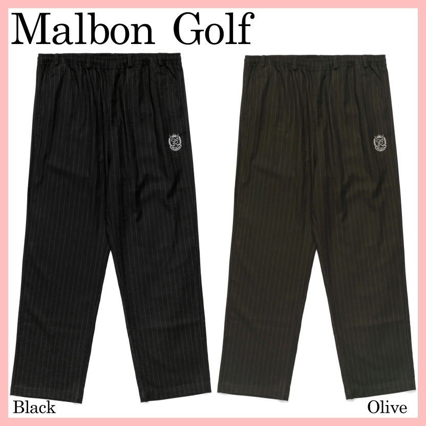 福袋 オンライン Malbon Golf パンツ 送料込み 2色 パンツ PINSTRIPE BUDWEISER X メンズウェア