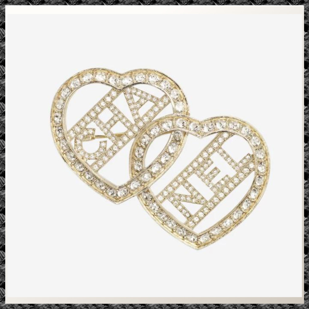 入手困難◆送料込【CHANEL】ブローチハート＆ゴールドクリスタル