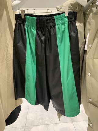 BOTTEGA VENETA More Shorts Plain Leather Logo Outlet Shorts