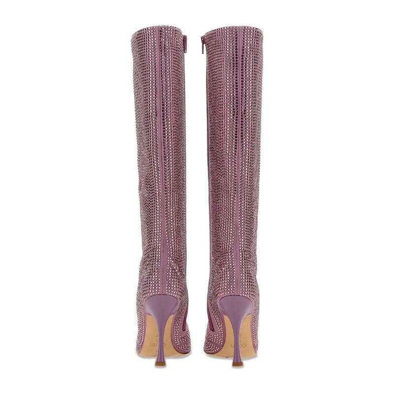 ロングブーツ LIU JO HIGH BOOT WITH RHINESTONES (SA2711TX001S1201_VIOLET)