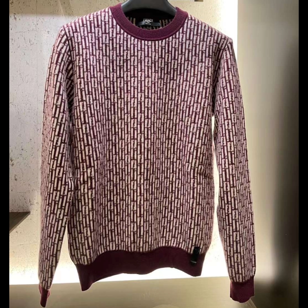 23FW【FENDI】セーター カシミア FFストライプ クルーネック