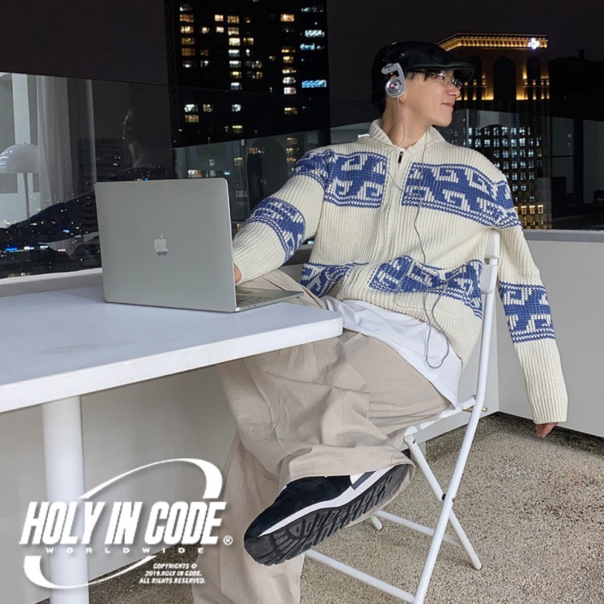 ニット・セーター No.0499 P cowichan KNIT ZIP-UP (3color)