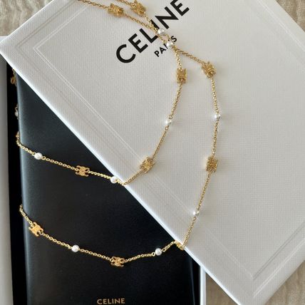 CELINE Necklaces & Chokers Unisex Blended Fabrics Street Style Logo Necklaces & Chokers