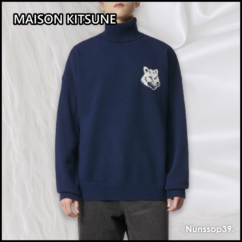 【関税込み】Maison Kitsune ヘンリー Maison Kitsune FOX HEAD ZIPPED OVERSIZE HOODIE White | BSTN