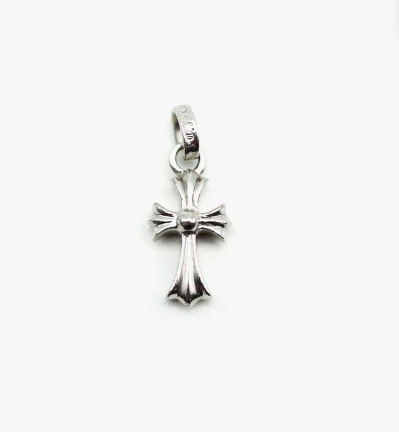 †Chrome Hearts†至高の逸品†サファイア Baby Fat Cross Charm クロムハーツCHクロスベビーファットチャームwithパヴェブルー