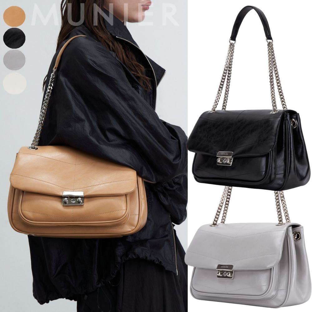 MUNIER★韓国★人気バッグブランド★STITCH CHAIN BAG 3色