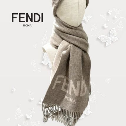 FENDI フェンディ マフラー ブラック×ピンク