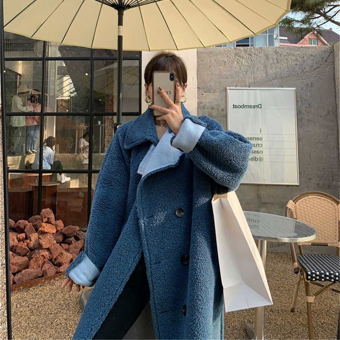 韓国 アウター ロングコート ボアコート ウエストマーク 4collar 韓国 アウター ロングコート ボアコート ウエストマーク 4collar