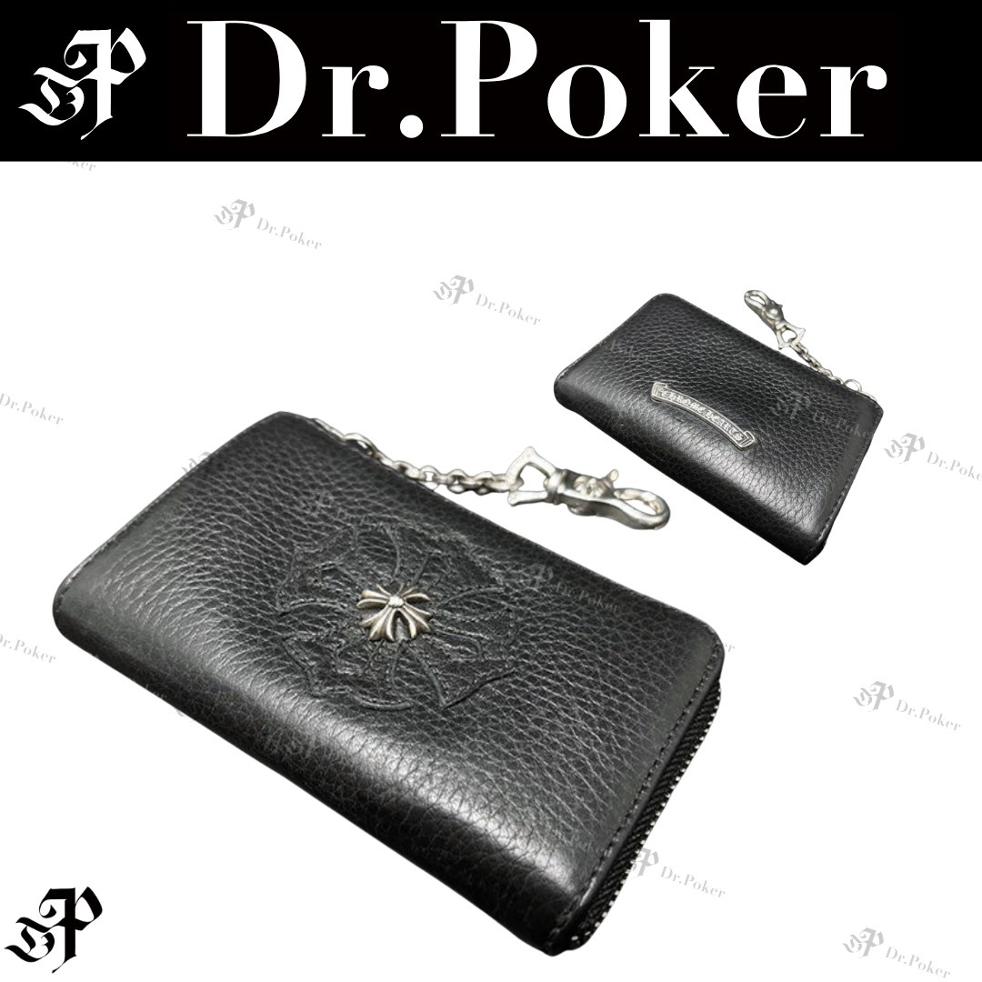 【CHROME HEARTS】ウォレット ミニ ポーチ Leather クロスボール
