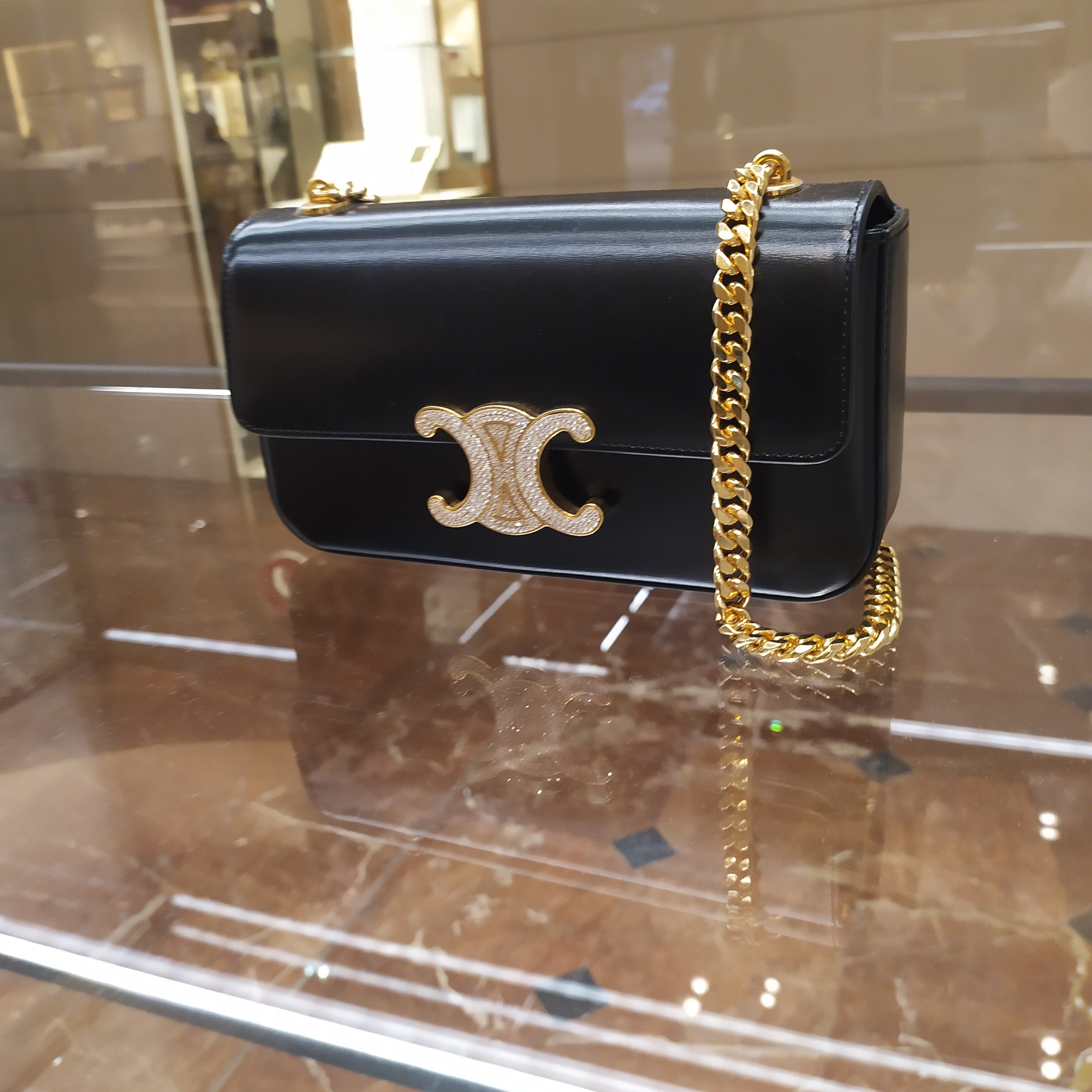 パリ直送!【CELINE】☆チェーン ショルダーバッグ ストラス☆