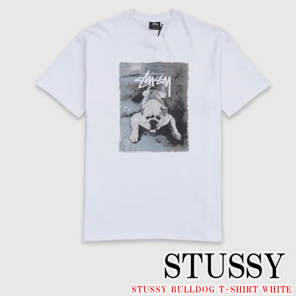 Stussy Tシャツ ステューシー ロゴ 半袖 BULLDOG T-SHIRT WHITE