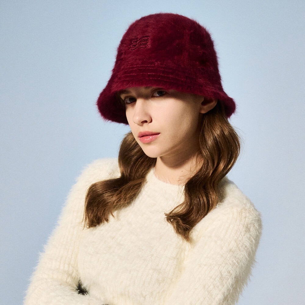 ハット [ETERNALYOU] Angora Fur Bucket Hat (Blondor) ETERNALYOU] Angora Fur Bucket Hat (Blondor)
