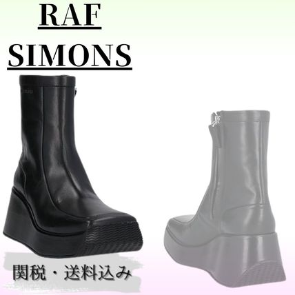 RAF SIMONS More Boots Unisex Plain Leather Logo Boots Boots