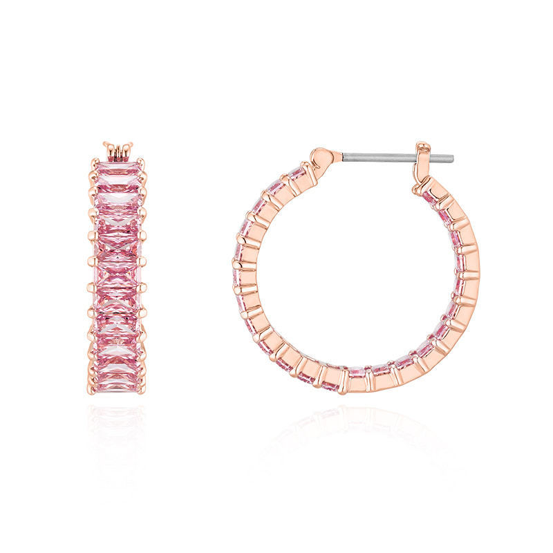 【SWAROVSKI】 Matrix hoop earrings
