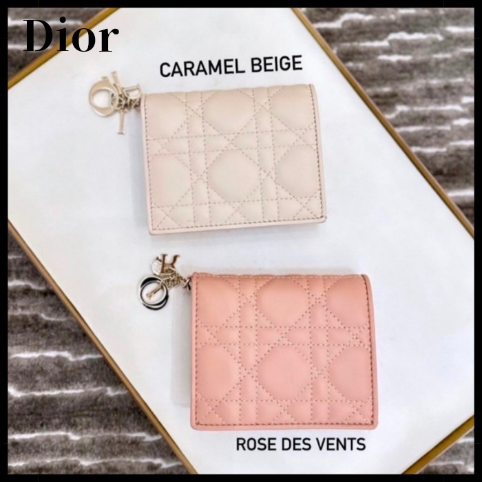 【海外限定カラー☆売切れ必須】DIOR LADY DIORミニ ウォレット