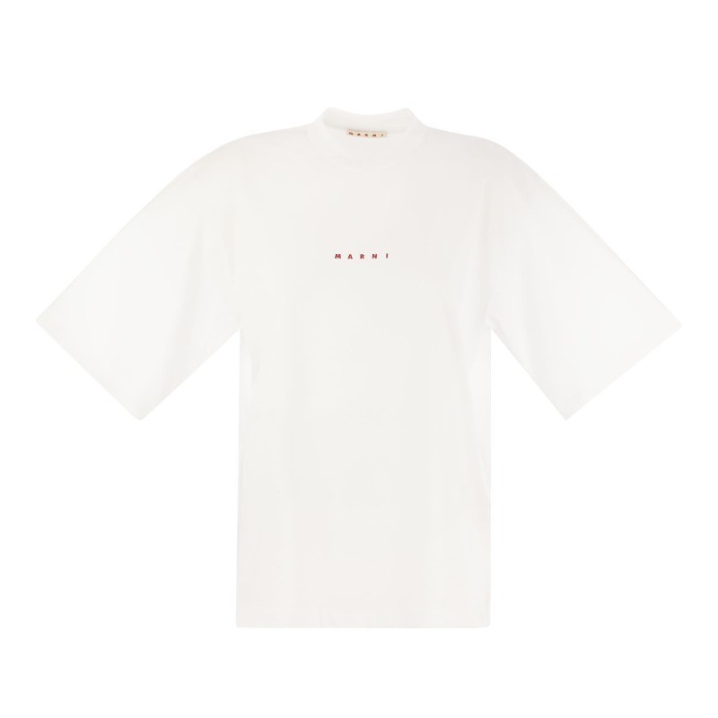 Tシャツ・カットソー MARNI Cotton T-shirt with logo (THJE0263P1 USCS87 L1W01)