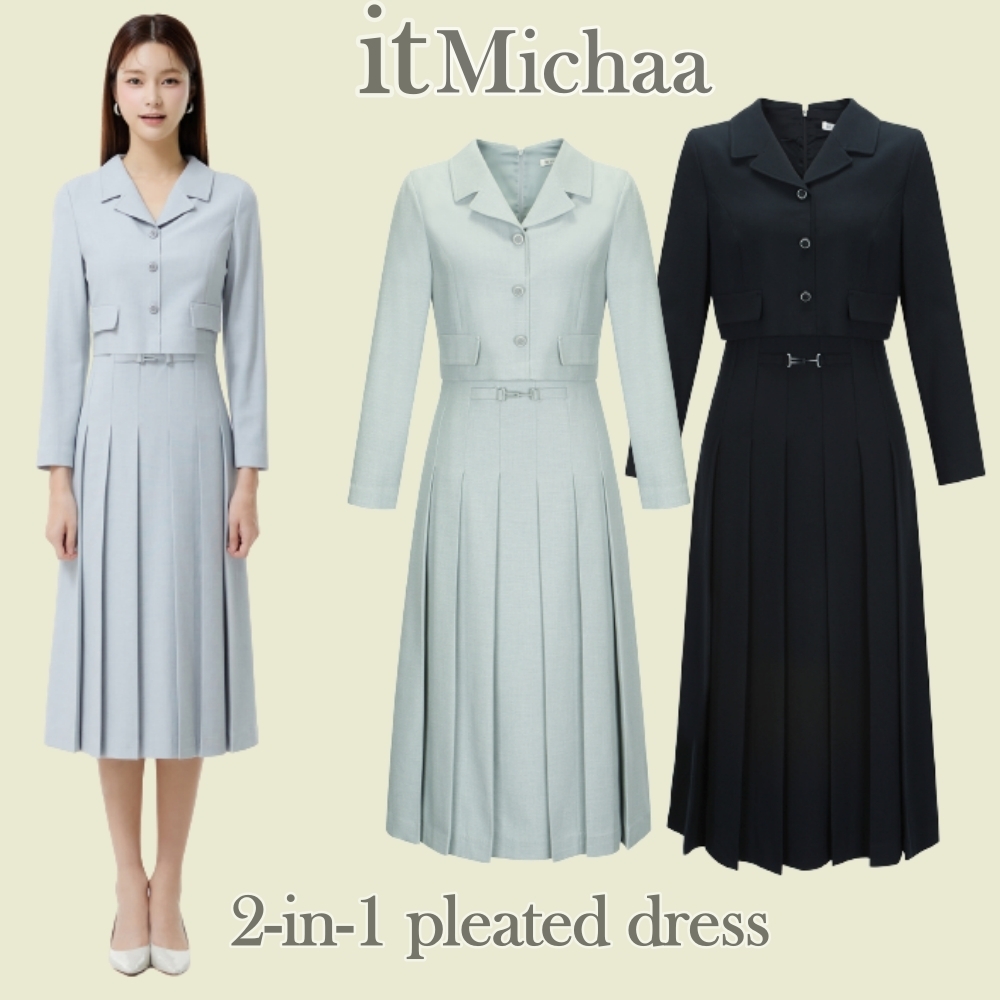 ◆IT MICHAA ツインワンプリーツワンピース