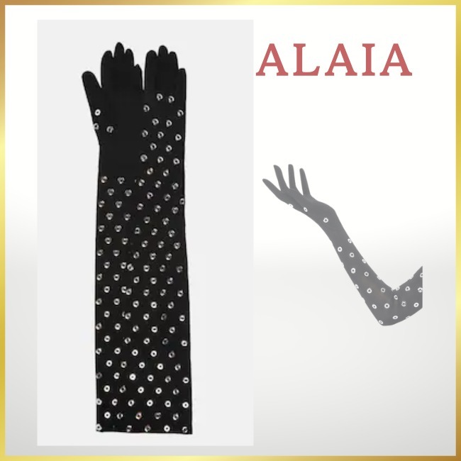 [ ALAIA/アイレットジャージーグローブ]パーティーに/関税送料込