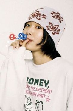 AEAE☆韓国☆人気☆Jacquard Flower Beanie 3色 リバーシブル