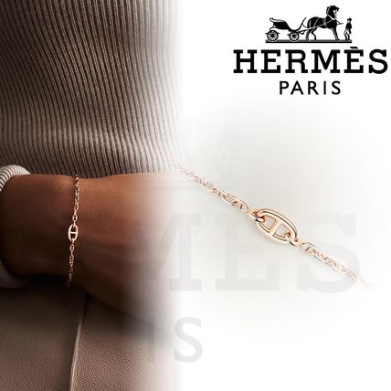 HERMES Fine Jewelry Casual Style Chain Party Style 18K Gold Elegant Style