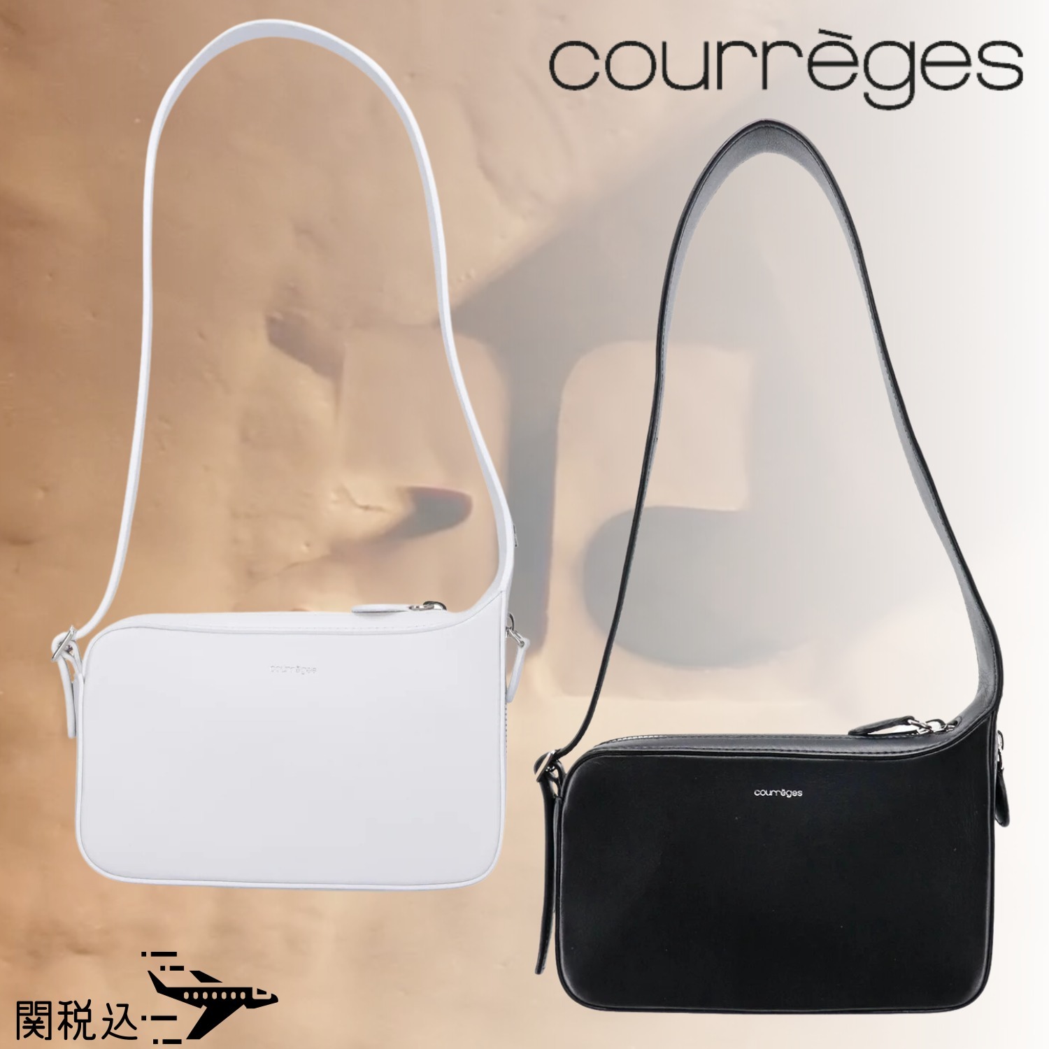 Courrèges ショルダーバッグ COURREGES クレージュ ロゴジップ Bag ショルダーバッグ