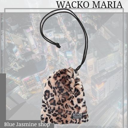 wackomaria faux leopard fur shoulder 巾着