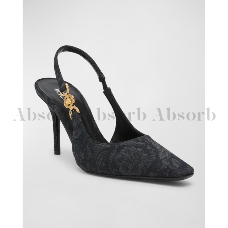 【23AW NEW】VERSACE / Medusa スリングバックパンプス / 2色 23AW NEW】VERSACE/Medusa ジャカード スリングバックパンプス