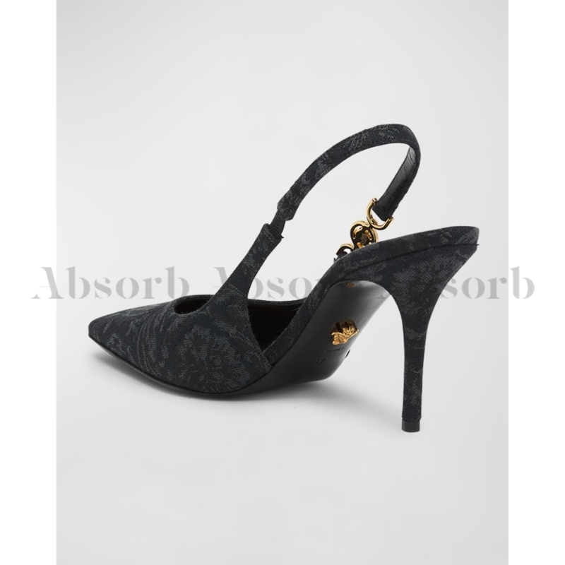 【23AW NEW】VERSACE / Medusa デニム スリングバックパンプス 23AW NEW】VERSACE/Medusa ジャカード スリングバックパンプス